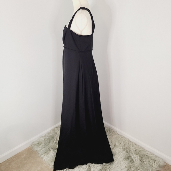 David's Bridal Black Full Length Bridesmaid Gown Size 10 - Picture 3 of 10